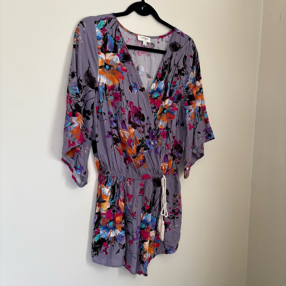 Umgee Floral Multicolor Romper Size Small - Picture 2 of 11